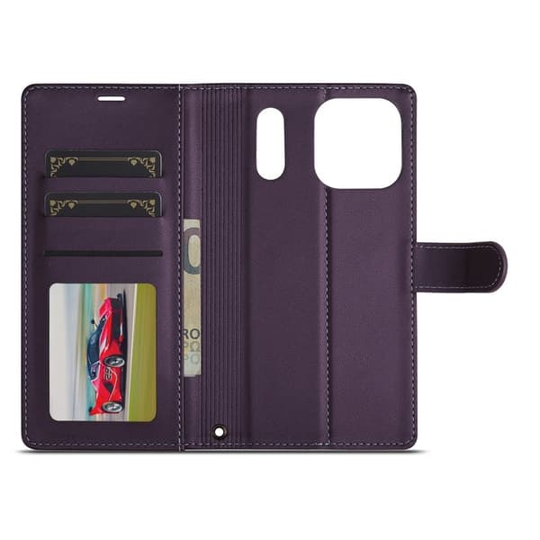 LC.IMEEKE L2 Series iPhone 17 Pro Plånboksfodral Konstläder - Lila