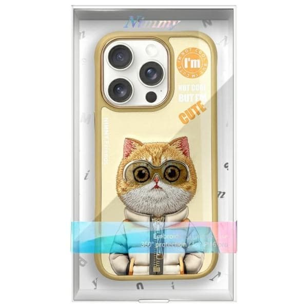 Nimmy Mobilskal till iPhone 16 Pro Cool & Cute 2.0 Cat - Khaki