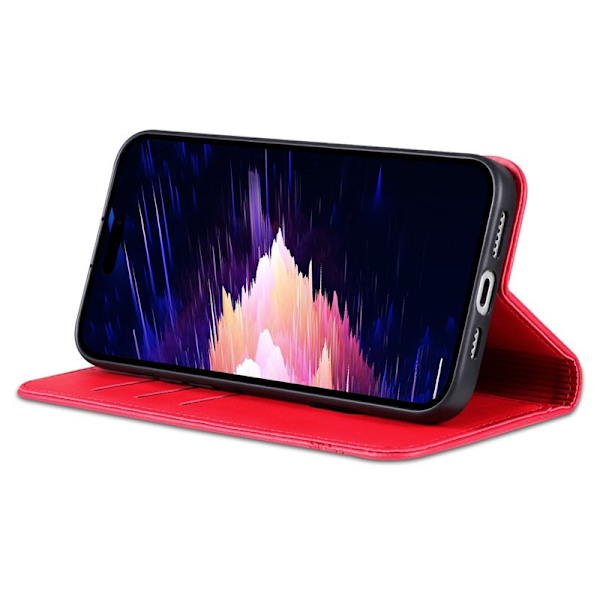 AZNS iPhone 16 Plånboksfodral Konstläder - Röd