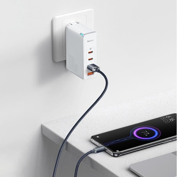 Baseus Crystal USB-C till USB-A kabel 100W 2m - Svart Svart
