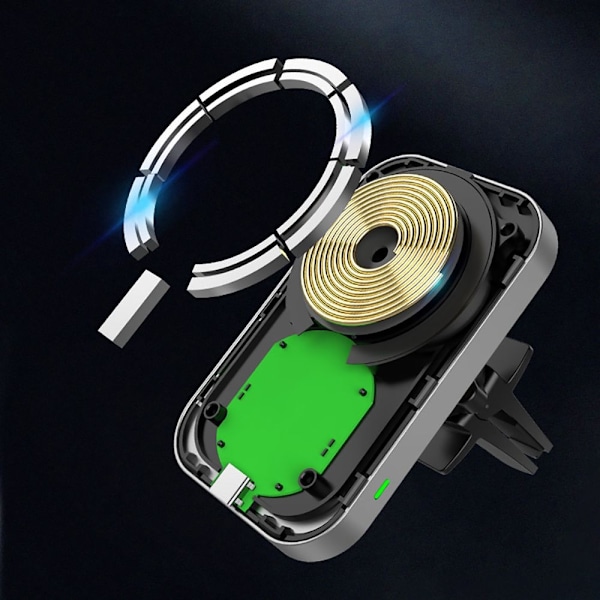 CW19 Magnetisk Magsafe Bilhållare Luftventil - Svart Svart
