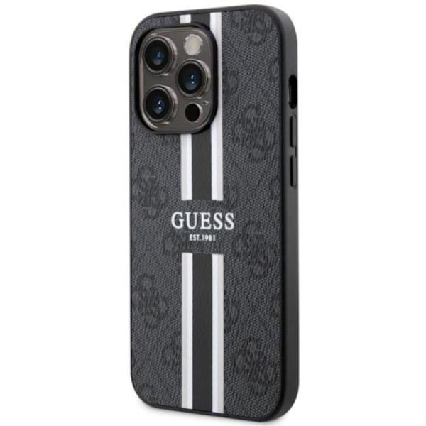 Guess iPhone 14 Pro Max Mobilskal MagSafe Printed Stripes Svart