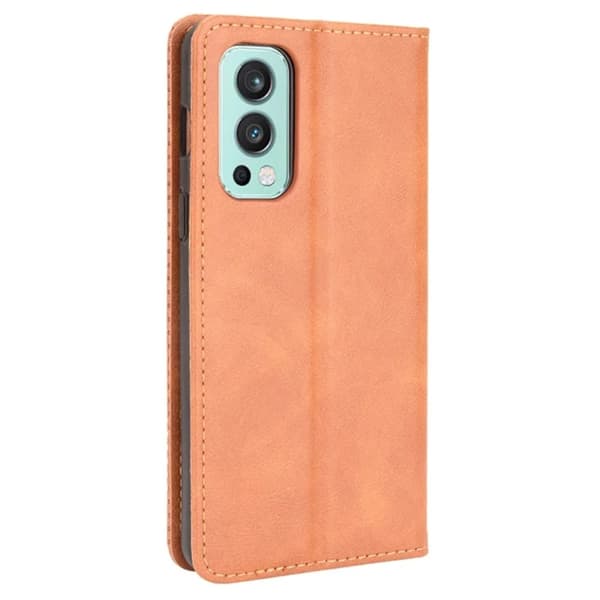 OnePlus Nord 2 5G Plånboksfodral Retro Style Flip Stativ Brun