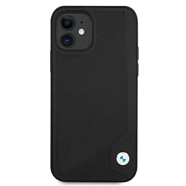 BMW Læder Deboss Skal iPhone 12 mini - Sort Black