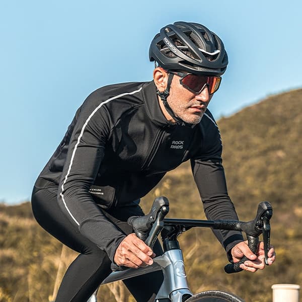 Rockbros Långärmad Cykeltröja Höst/Vinter L - Svart
