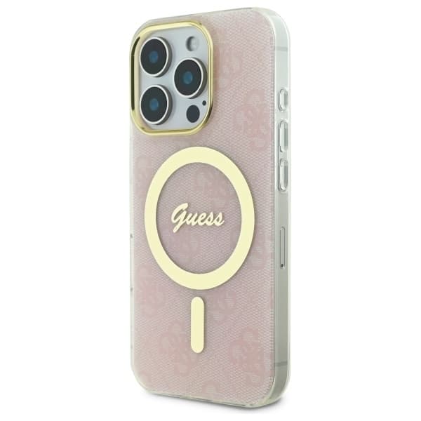 Guess Mobilskal till iPhone 16 Pro MagSafe IML 4G - Rosa Rosa