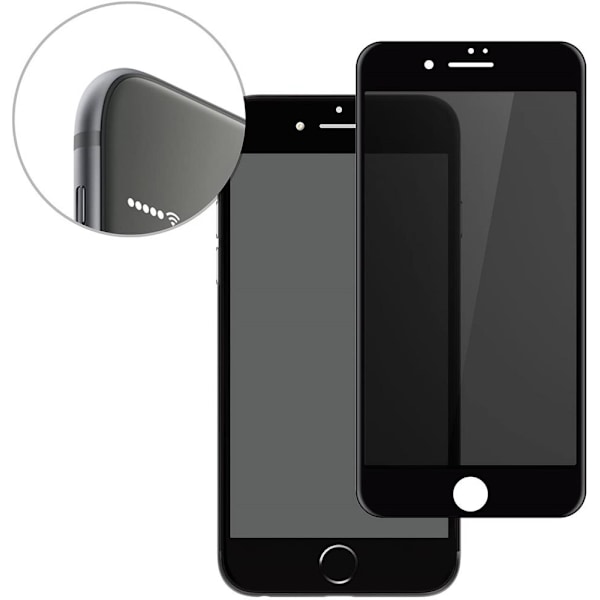 [2-PACK] Privacy Härdat Glas Skärmskydd iPhone 7 Plus & iPhone 8 Plus Svart