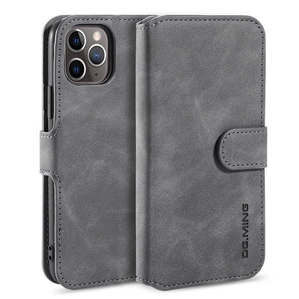 DG.MING Retro Plånboksfodral Konstläder iPhone 11 Pro Max Grå