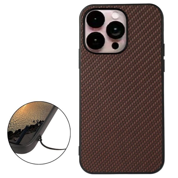 iPhone 14 Pro Skal Carbon Fiber - Brun