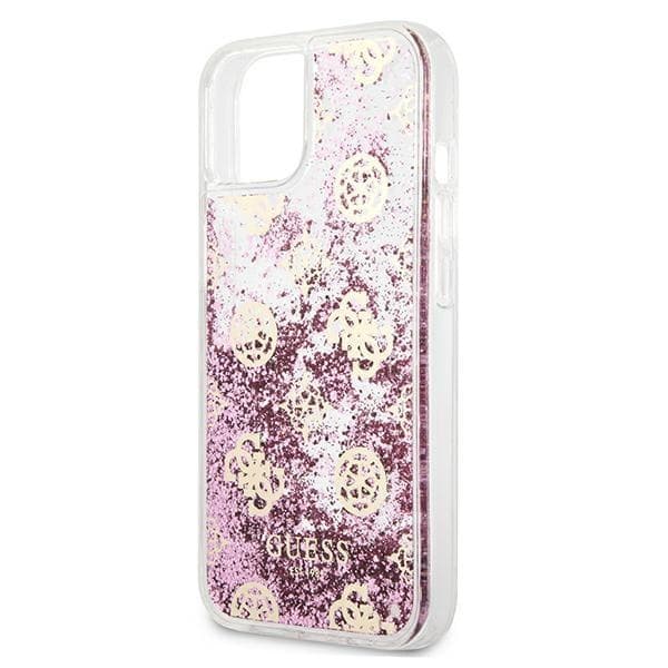 Guess iPhone 13 mini Skal Peony Liquid Glitter - Rosa Rosa