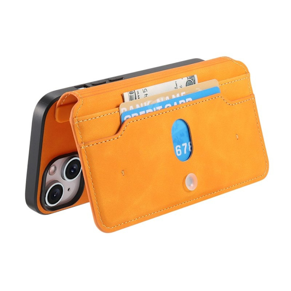 CASENEO iPhone 16 Plus Plånboksfodral Konstläder - Gul