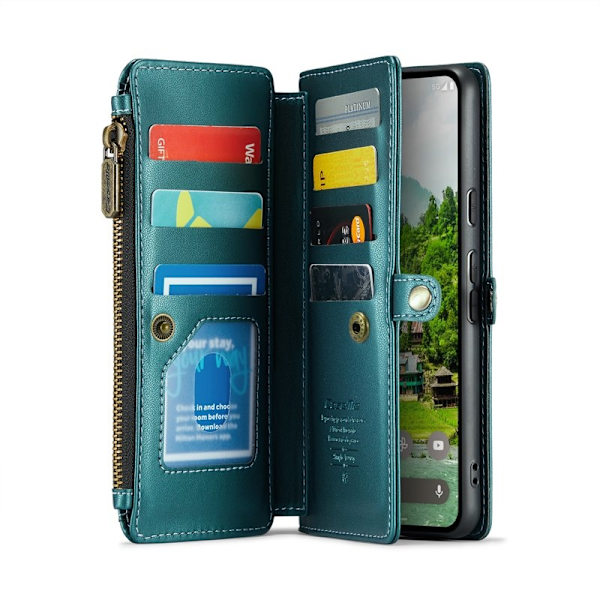 CASEME Plånboksfodral Konstläder för Google Pixel 9 Pro XL - Grön