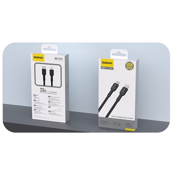 Dudao USB-C - Lightning 30W Kaapeli 2m L9X - Musta Svart