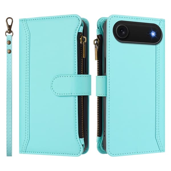 iPhone Air Plånboksfodral Zipper Med Rem - Mintgrön Grön