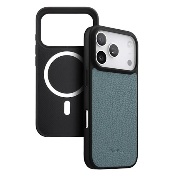 MELKCO Mobilskal till iPhone 17 Pro Magsafe Äkta läder - Blå Blå