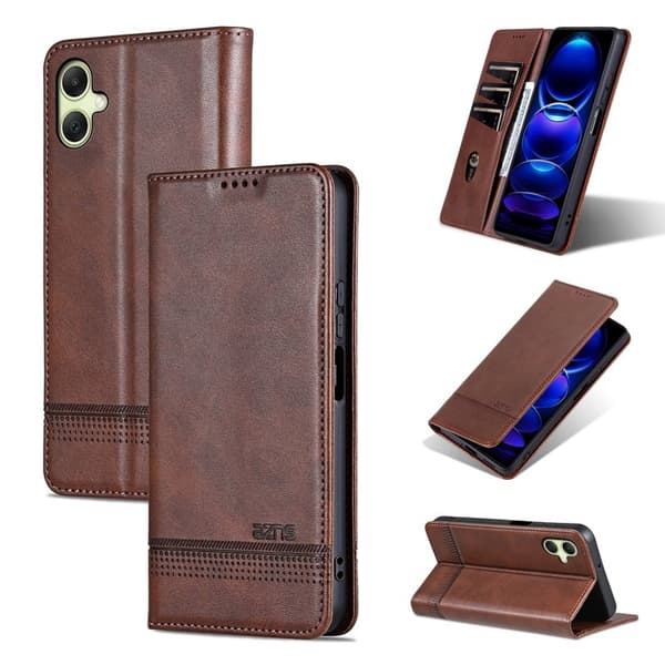 AZNS Samsung Galaxy A06 Plånboksfodral Konstläder - Brun
