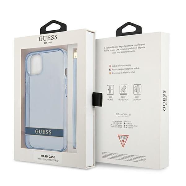 Guess iPhone 13 Skal Translucent Stap - Blå Blå