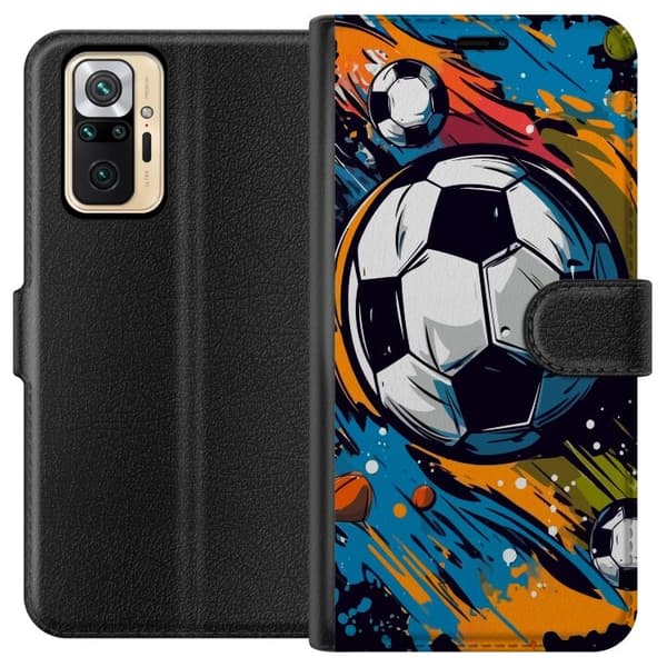 Plånboksfodral till Xiaomi Redmi Note 10 Pro med Fotbollar