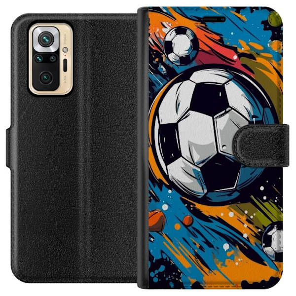Pungcover til Xiaomi Redmi Note 10 Pro med Fodbolde