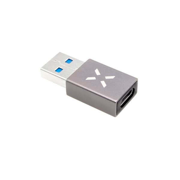FIXED LINK USB-A Hane till USB-C Hona adapter Grå
