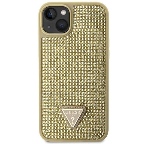 Guess iPhone 14 Mobilskal Rhinestone Triangle - Guld Guld