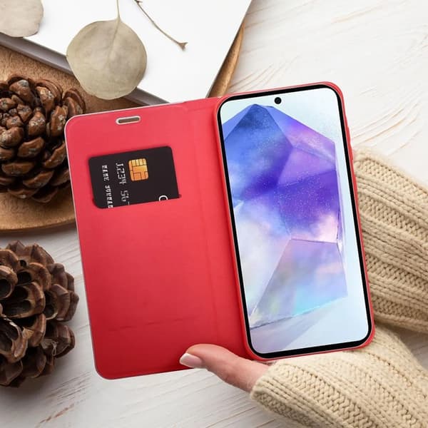 Xiaomi Redmi Note 14 Pro 4G Plånboksfodral Luna Carbon - Röd Röd