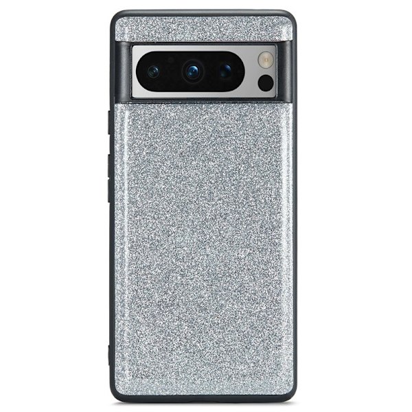 DG.MING Mobilskal till Google Pixel 8 Pro Glitter PU Läder Silver