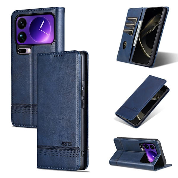 AZNS Xiaomi 17 Pro Max Plånboksfodral Konstläder - Blå