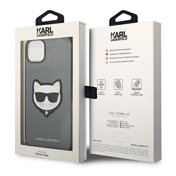 Karl Lagerfeld iPhone 14 Plus -kotelo Saffiano Choupette Head Patch