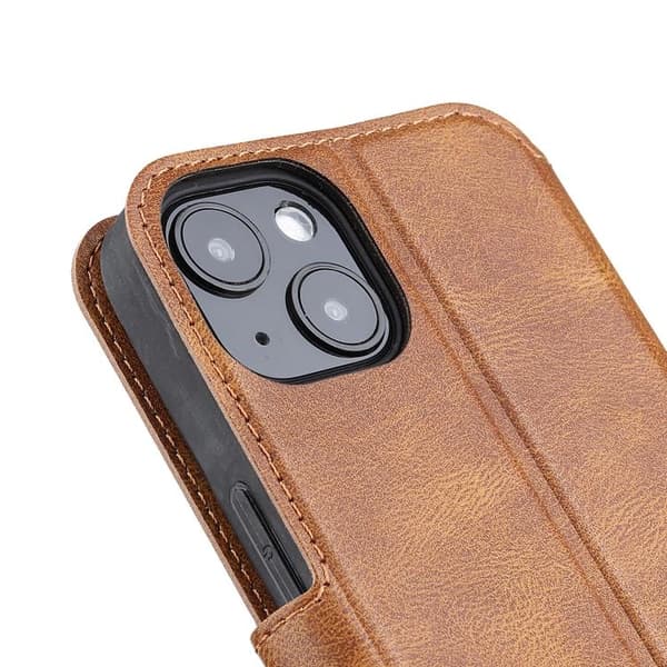 BOOM iPhone 14 Plus Plånboksfodral Calfskin - Brun Brun