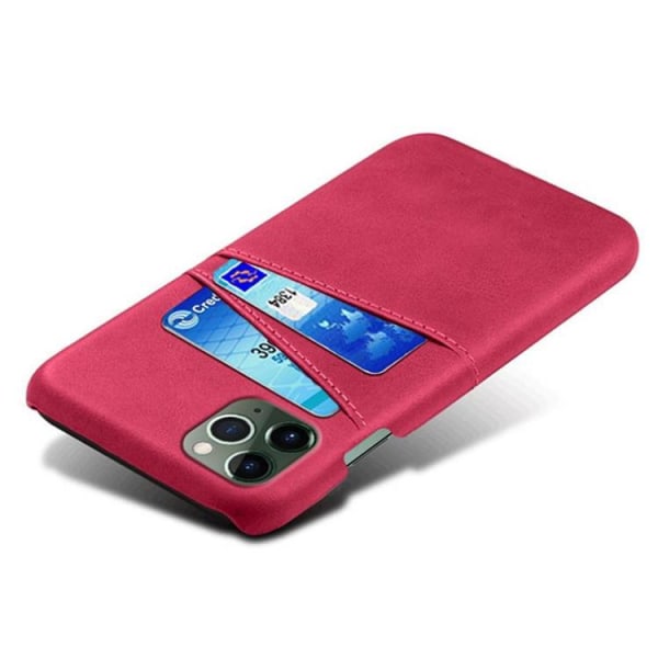 iPhone 14 Plus Cover Kortholder PU Læder - Magenta