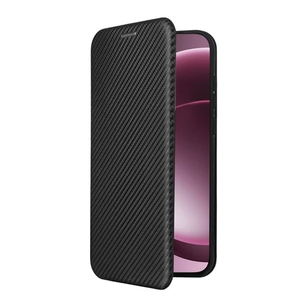 OnePlus 15 Plånboksfodral Carbon Fiber Drop-Proof Konstläder Svart