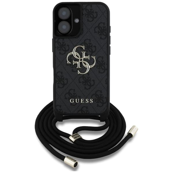 Guess Telefontaske til iPhone 16 Plus Crossbody Stort Logo - Sort Black