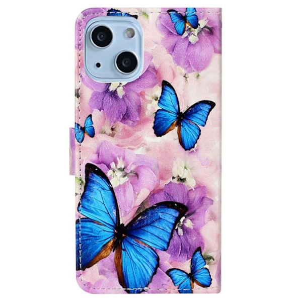 iPhone 14 Plus Plånboksfodral Folio Flip - Butterfly Flerfärgad