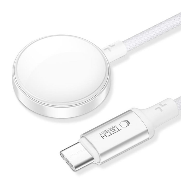 Tech-Protect Trådlös Laddare För Apple Watch Typ-C kabel 100cm MC02 Vit
