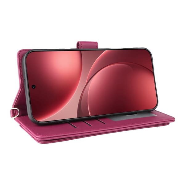 Oppo Find X9 Pro 5G Ställ Plånboksfodral Konstläder - Rosa