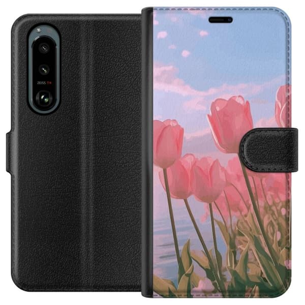 Plånboksfodral till Sony Xperia 5 III med Rosa Tulpaner