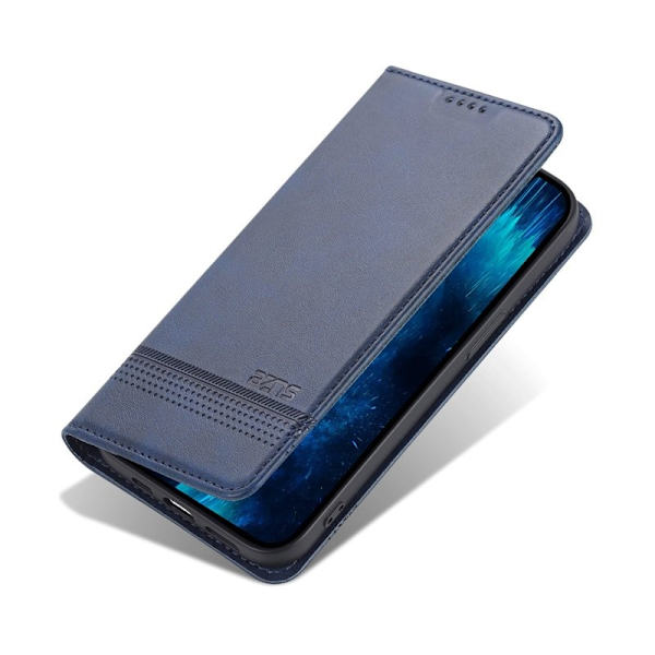 AZNS iPhone 14 Plånboksfodral Konstläder - Skyddande Folio - Blå