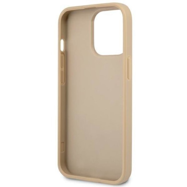 Guess iPhone 13 Pro -kuori Saffiano Triangle Logo - Beige