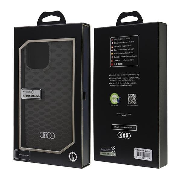 Audi Mobilskal till iPhone 16 Pro Max MagSafe IML Stitching - Svart Svart