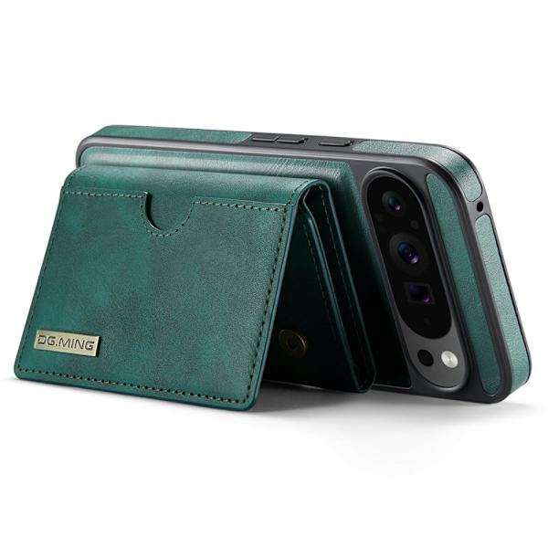 DG.MING M6 Series Konstläder Plånboksfodral för Google Pixel 9 Pro - Grön