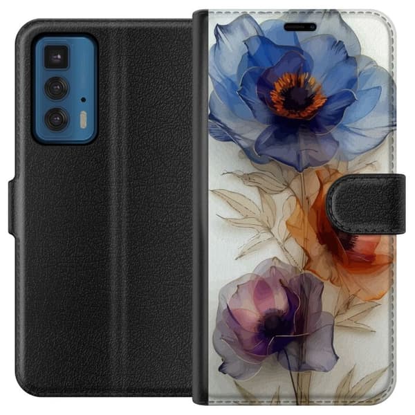 Plånboksfodral till Motorola Edge 20 Pro med Silkesblommor