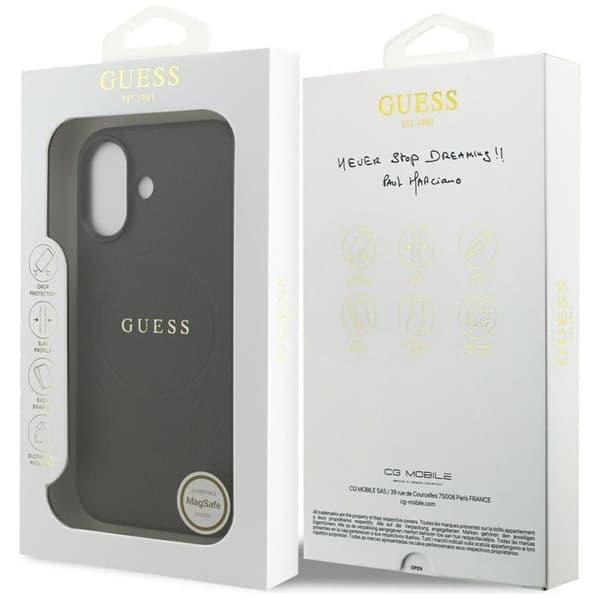 Guess Telefontaske til iPhone 17 MagSafe Kornet Ring - Sort Svart