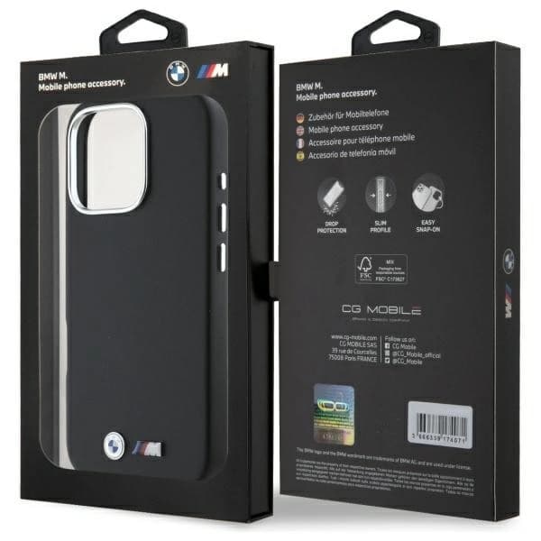 BMW Mobilskal till iPhone 16 Pro Smooth Full Wrapped Metal - Svart Black
