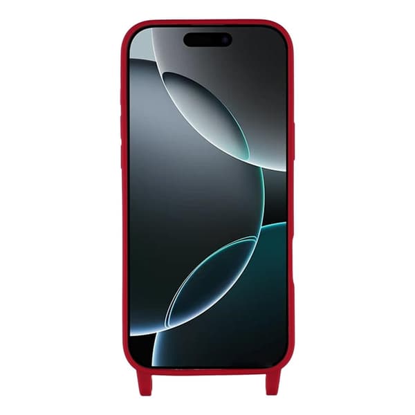 Mobilskal till iPhone 17 Pro Max TPU med Hål för Rem - Mörkröd Röd