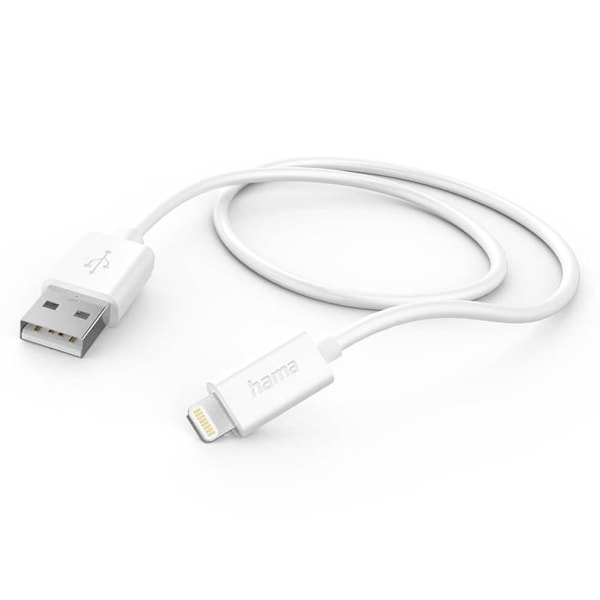 HAMA LaddUSB-A till Lightning kabel 1m - Vit Vit