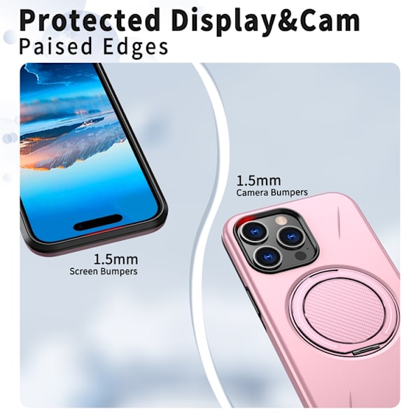Mobilskal till iPhone 14 Pro MagSafe Rotating Kickstand TPU + PC Rosa