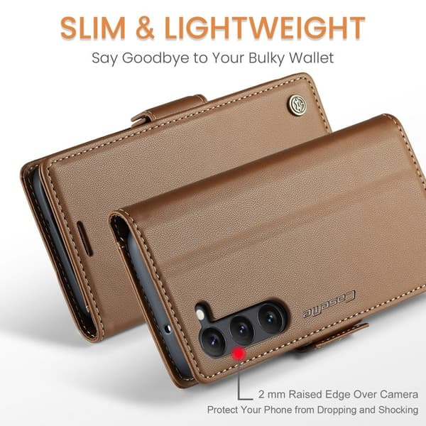 CASEME Plånboksfodral Konstläder för Samsung Galaxy S24+ - Brun