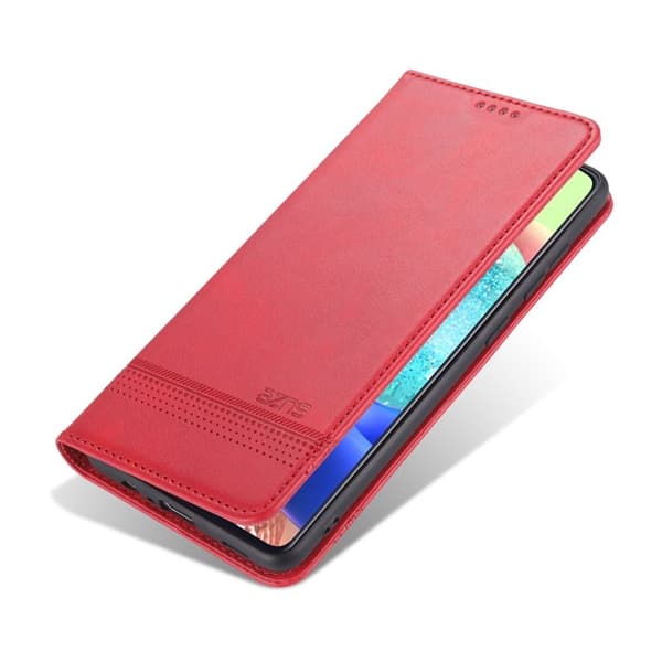 AZNS Samsung Galaxy A72 Plånboksfodral Konstläder - Röd