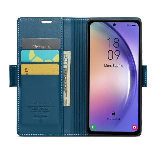 CASEME Plånboksfodral Konstläder för Samsung Galaxy A54 5G - Blå